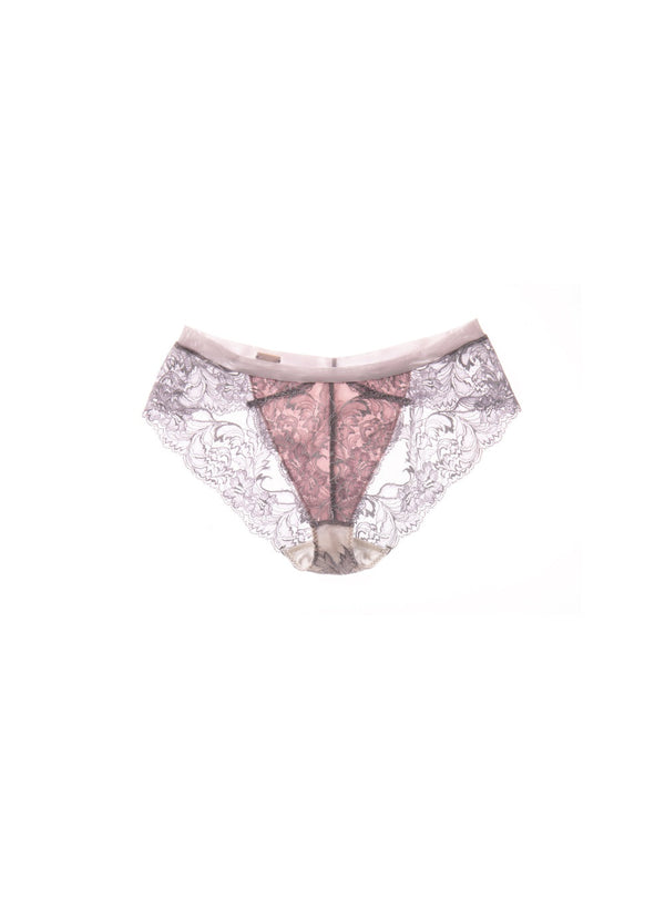 M'DREA Silver Rose Shorts|日本製レースショーツ・総レース・ゴム不使用・シームレスショーツ