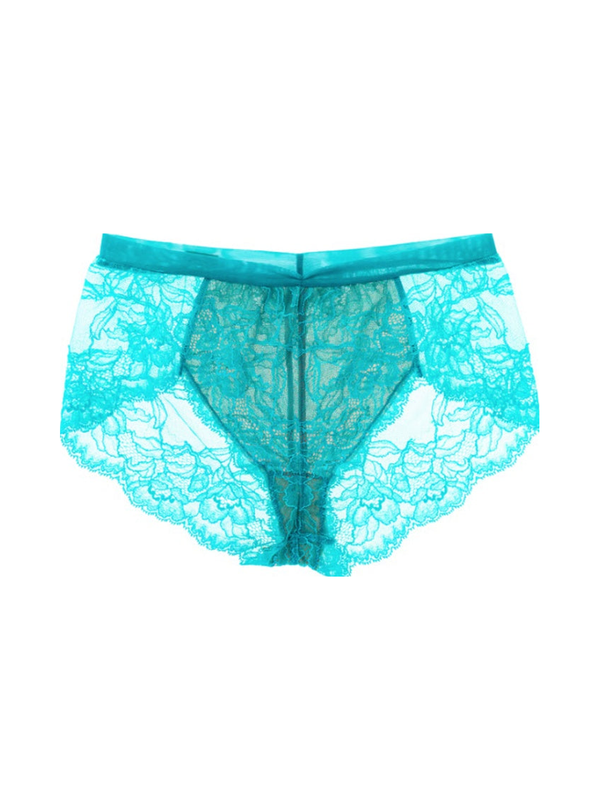 M'DREA 日本製ゴム不使用レースショーツ BIANCA Turquoise|ラインレス・S〜LL