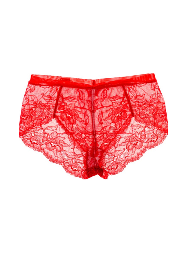 M'DREA 日本製ゴム不使用レースショーツ BIANCA Red|ラインレス・S〜LL