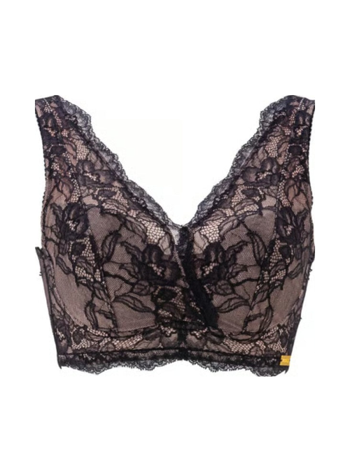 M'DREA 日本製ノンワイヤーレースブラ BIANCA Black｜B〜Nカップ・24サイズ展開
