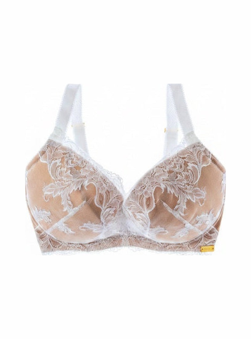 M'DREA 日本製グラマーサイズ対応L字ワイヤーブラ Elegance White｜B〜Mカップまで対応