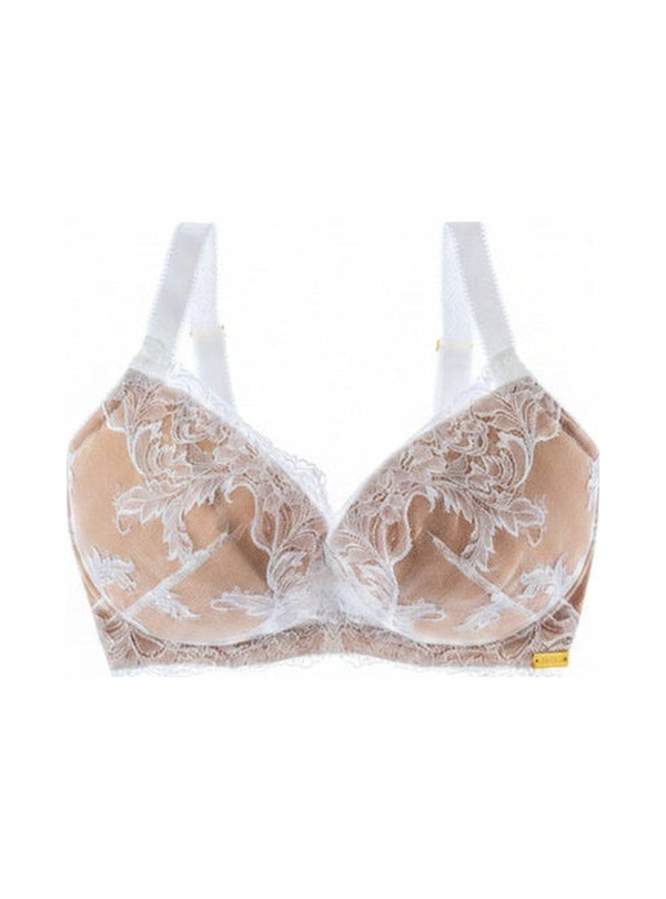 M'DREA 日本製グラマーサイズ対応L字ワイヤーブラ Elegance White｜B〜Mカップまで対応