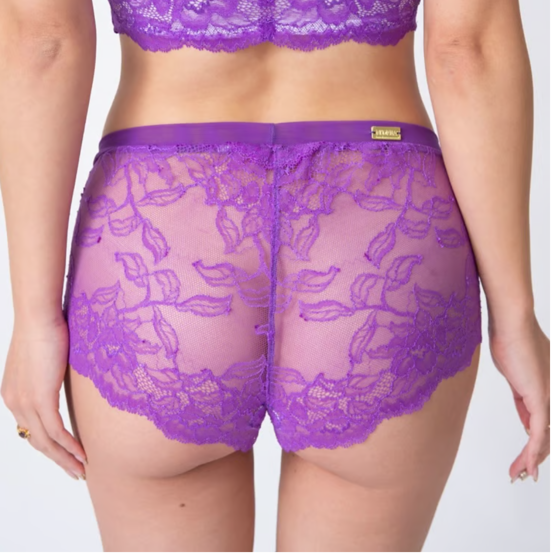M'DREA 日本製ゴム不使用レースショーツ BIANCA Violet｜ラインレス・S〜LL