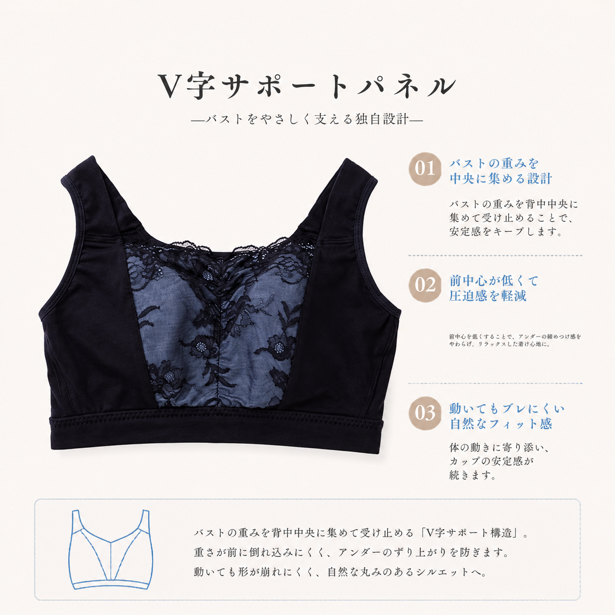 meguru ぐっすりナイトブラ ｜ブラック