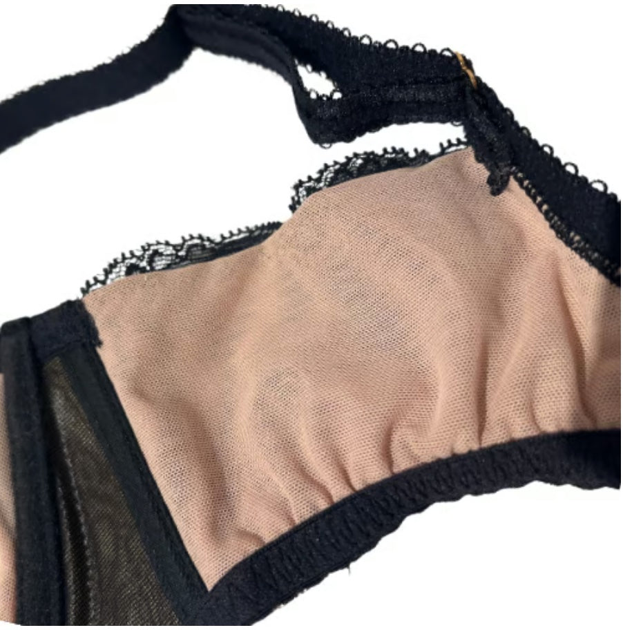 M'DREA 日本製グラマーサイズ対応L字ワイヤーブラ Kelly Black｜B〜Mカップまで対応