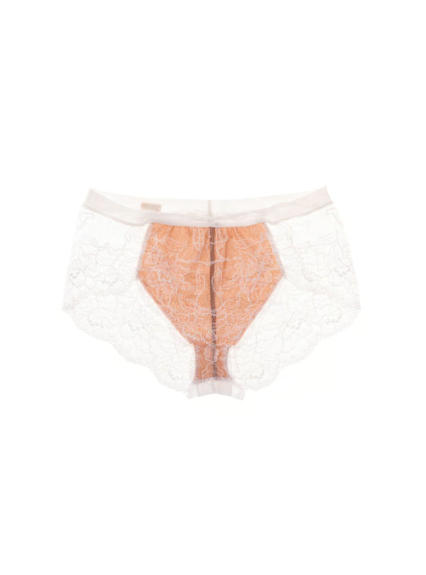 M'DREA 日本製ゴム不使用レースショーツ BIANCA White｜ラインレス・S〜LL
