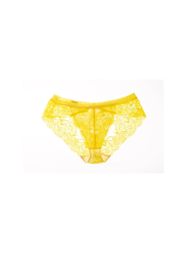 M'DREA Luxe Yellow Shorts｜日本製レースショーツ・総レース・ゴム不使用