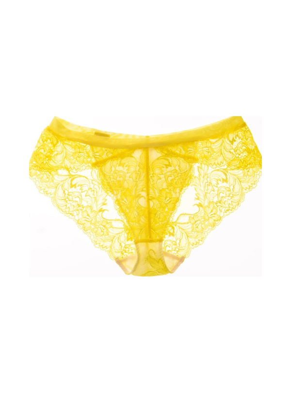 M'DREA Luxe Yellow Shorts｜日本製レースショーツ・総レース・ゴム不使用