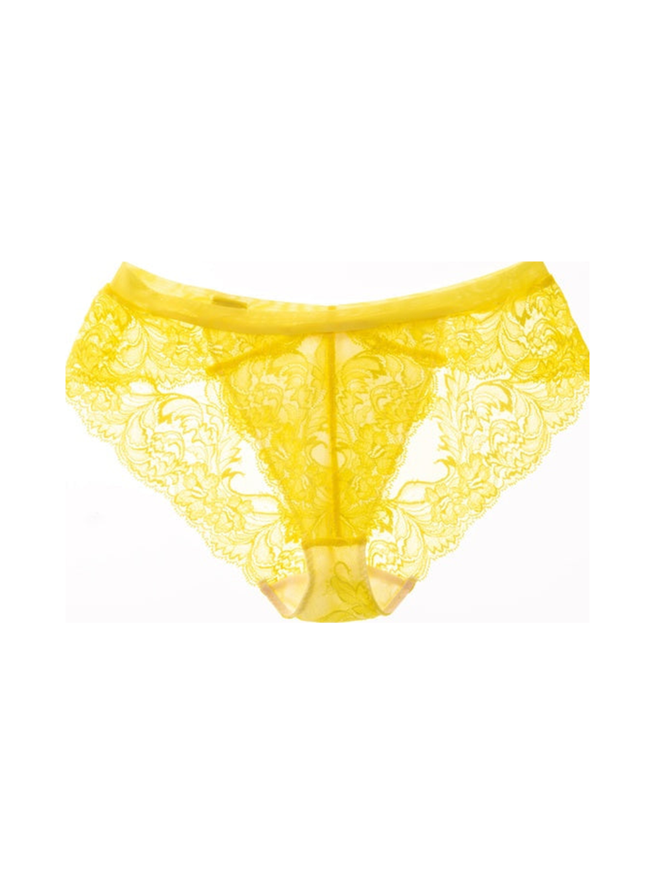 M'DREA Luxe Yellow Shorts｜日本製レースショーツ・総レース・ゴム不使用