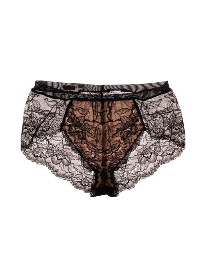 M'DREA 日本製ゴム不使用レースショーツ BIANCA Black｜ラインレス・S〜LL