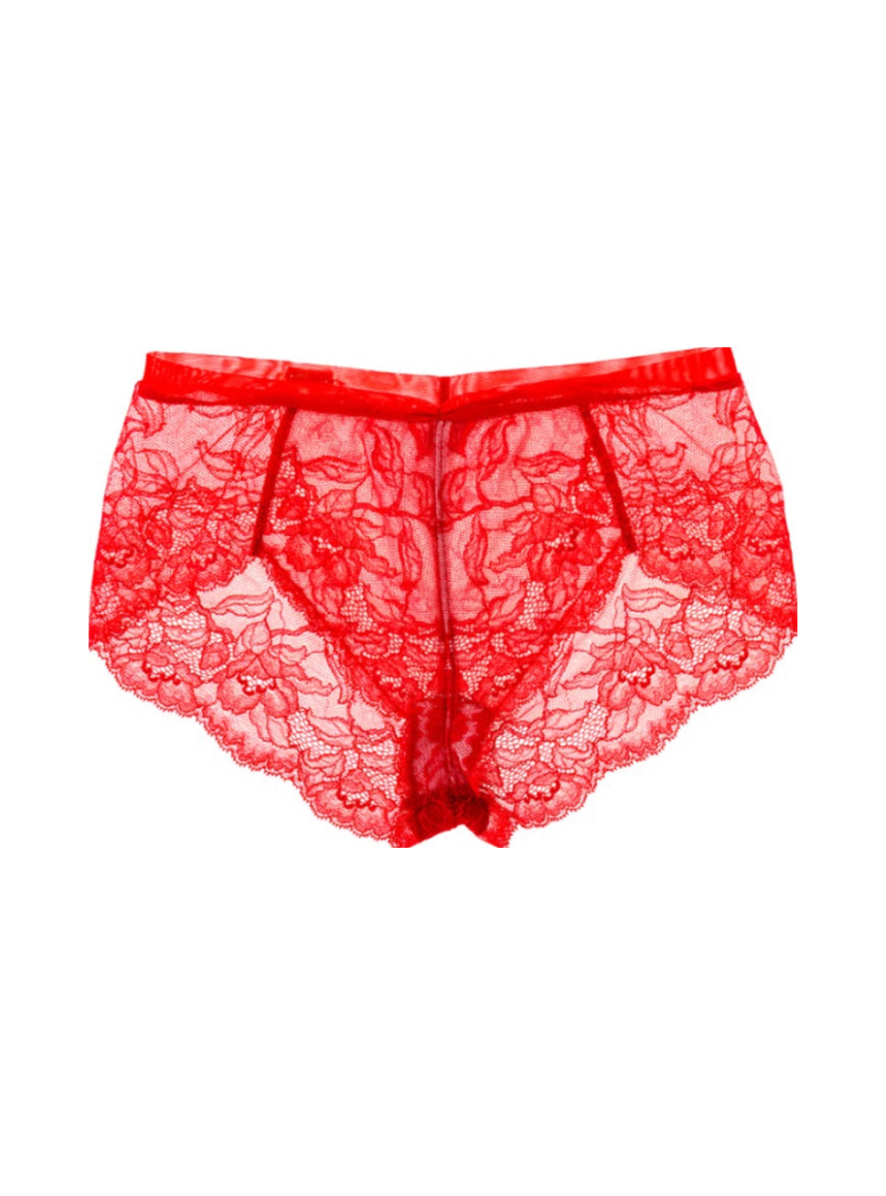 M'DREA 日本製ゴム不使用レースショーツ BIANCA Red｜ラインレス・S〜LL