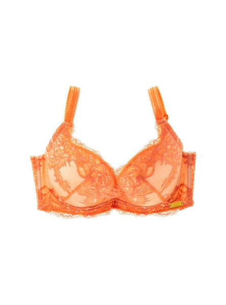 M'DREA 日本製グラマーサイズ対応L字ワイヤーブラ Orange｜B〜Nカップまで対応